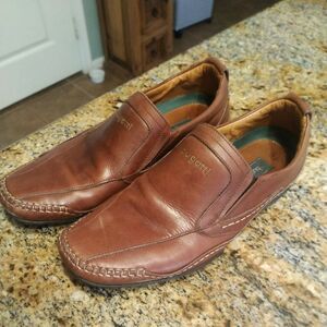Bugatti Mens Dress Shoes Size US 8 EU 41 Leather Brown Round Toe Slip On